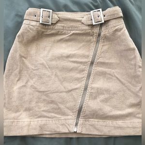 Tan corduroy mini skirt
